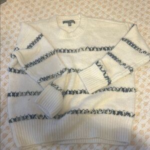 Stitching Striped Knit Sweater